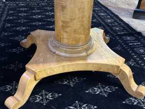 Scandinavian Biedermeier flame birch sofa table, c.1900 - 5