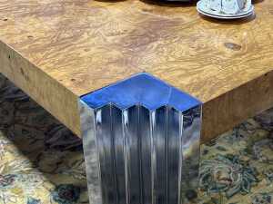 Art Deco style figured elm extension dining table - 3