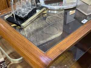 Art Deco walnut bar cart - 5