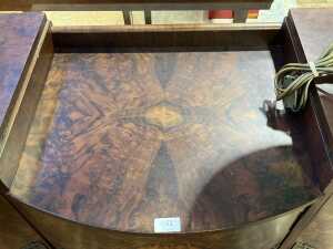 Burr walnut three door cabinet, c.1940s - 4