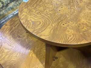 Art Deco style figured elm three tier circular stand - 5