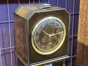 Jacobean style oak grandmother clock - 2