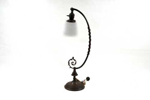 Victorian cast brass table lamp
