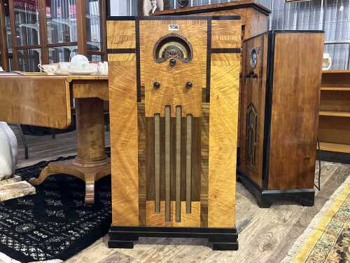 Art Deco Tasma console valve radio, mid 1930s