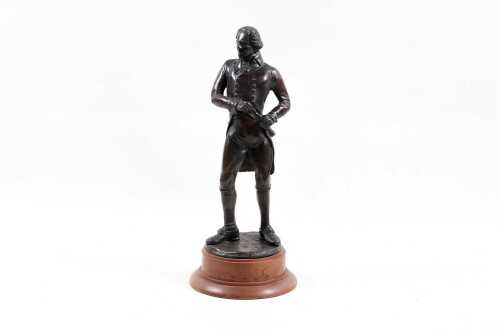 Artist unknown, Surgeon George Bass Rn. 1771-1803 bronze figure on timber