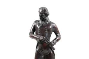 Artist unknown, Surgeon George Bass Rn. 1771-1803 bronze figure on timber - 2