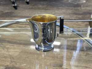 Art Deco chrome-plated and ebonised timber 3-piece tea set - 4