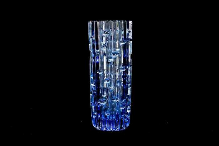 Czechoslovakian (Sklo Union) pressed glass vase by Frantisek Vizner (1936-2011)