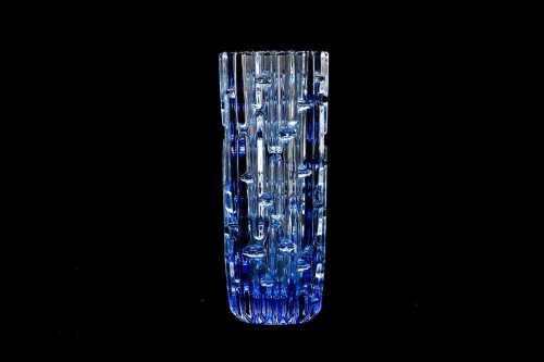 Czechoslovakian (Sklo Union) pressed glass vase by Frantisek Vizner (1936-2011)
