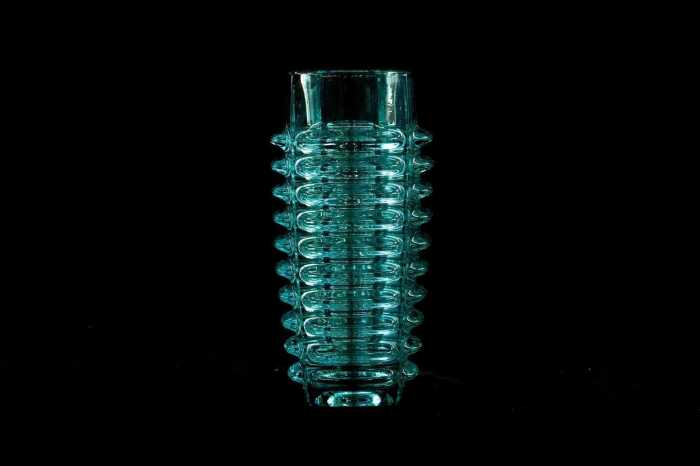 Czechoslovakian (Sklo Union) pressed glass vase by Frantisek Vizner (1936-2011)