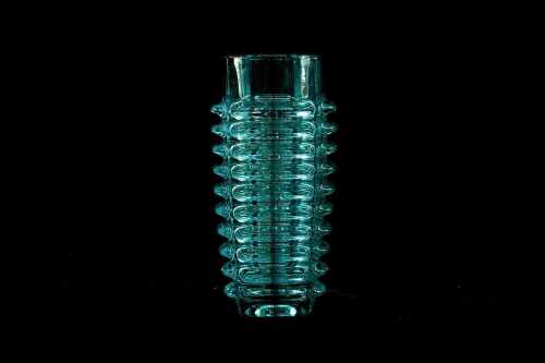 Czechoslovakian (Sklo Union) pressed glass vase by Frantisek Vizner (1936-2011)