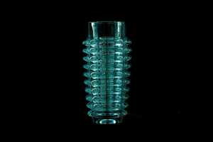 Czechoslovakian (Sklo Union) pressed glass vase by Frantisek Vizner (1936-2011)