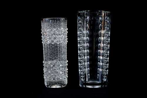 Two Czechoslovakian(Sklo Union) pressed glass vases