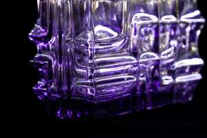 Czechoslovakian (Sklo Union) pressed glass jardiniere by Vladislav Urban (1937-2022) with original foil label - 2