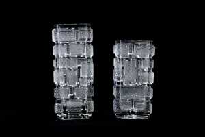 Two Czechoslovakian (Sklo Union) pressed glass vases by Jiri Zejmon (1925-1987)