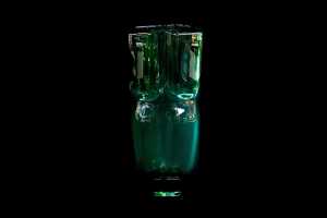 Two Czechoslovakian (Sklo Union) pressed glass vases - 2