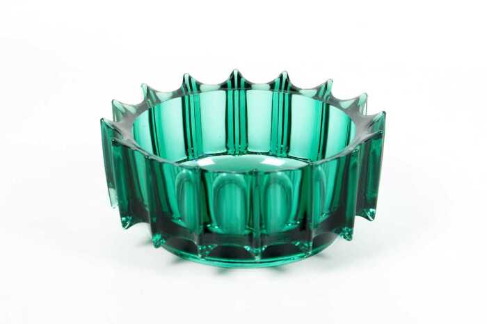 Czechoslovakian (Sklo Union) pressed glass vase by Rudolf Jurnikl (1928-2010)