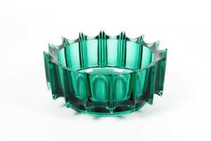 Czechoslovakian (Sklo Union) pressed glass vase by Rudolf Jurnikl (1928-2010)