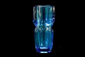 Two Czechoslovakian (Sklo Union) pressed glass vases - 2