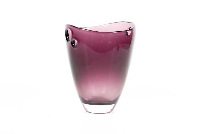 Holmegaard art glass vase in purple