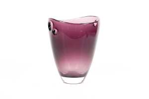 Holmegaard art glass vase in purple