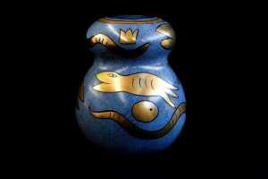 Three Ulrica Hydman Vallien for Kosta Boda 'Inca' hand-painted glass pieces - 2