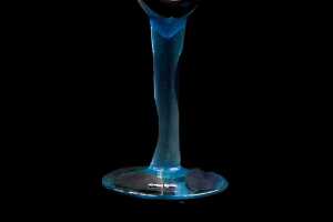 Ulrica Hydman Vallien (1938-2018) for Kosta Boda, pair of 'Open Minds' hand-painted blue glass goblets - 3