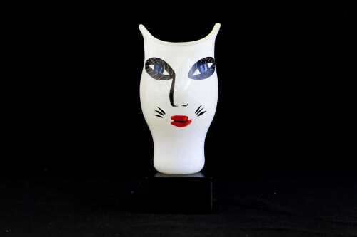 Ulrica Hydman Vallien (1938-2018) for Kosta Boda 'Open Minds' hand-painted glass vase
