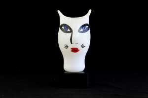 Ulrica Hydman Vallien (1938-2018) for Kosta Boda 'Open Minds' hand-painted glass vase