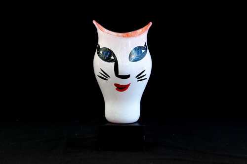 Ulrica Hydman Vallien (1938-2018) for Kosta Boda 'Open Minds' hand-painted glass vase