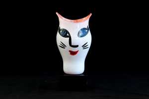 Ulrica Hydman Vallien (1938-2018) for Kosta Boda 'Open Minds' hand-painted glass vase