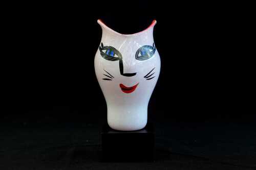 Ulrica Hydman Vallien (1938-2018) for Kosta Boda 'Open Minds' hand-painted glass vase