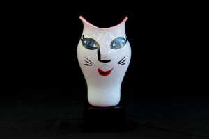 Ulrica Hydman Vallien (1938-2018) for Kosta Boda 'Open Minds' hand-painted glass vase