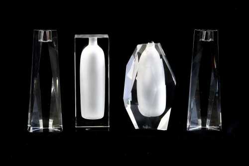 Four Rosenthal Studio Linie crystal pieces
