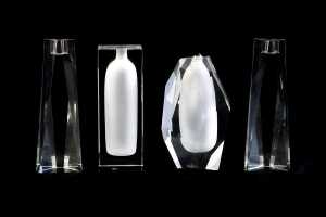 Four Rosenthal Studio Linie crystal pieces