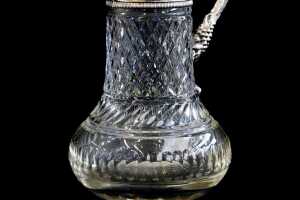 Whitehill silver plate mounted crystal claret jug - 4