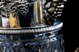 Whitehill silver plate mounted crystal claret jug - 5