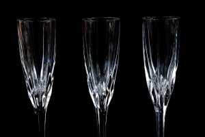Set of six Waterford crystal champagne flutes - 2