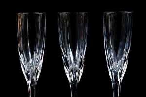 Set of six Waterford crystal champagne flutes - 2
