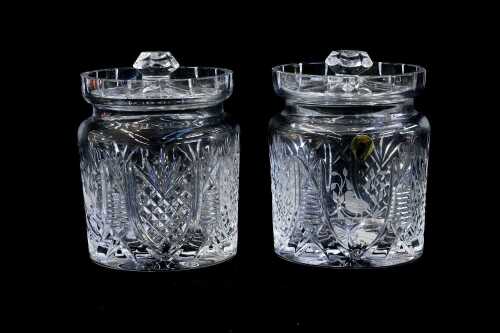 Pair of Waterford crystal biscuit barrels