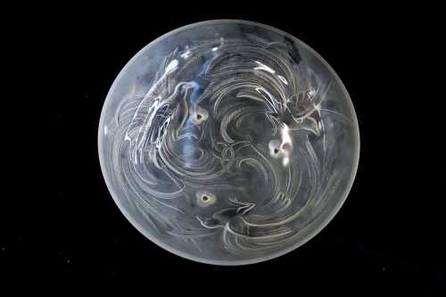 Art Deco Verlays style frosted pressed glass bowl