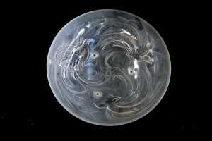 Art Deco Verlays style frosted pressed glass bowl