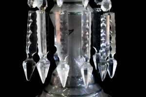 Pair of smokey glass lustres - 3