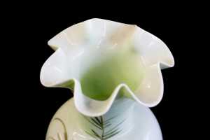 Pair of hand-painted Victorian glass vases - 3
