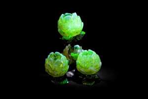 Uranium art glass candle holder