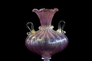 Venetian art glass twin handled vase - 2