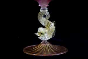 Venetian art glass twin handled vase - 3