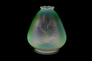 Antique uranium cut glass light shade