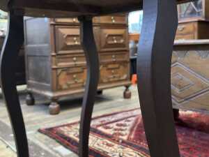Antique walnut oval side table - 5