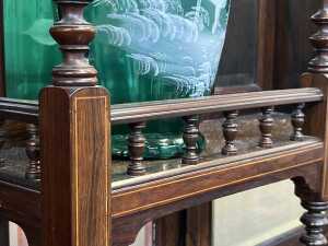 Sheraton Revival rosewood bow front parlour cabinet - 5